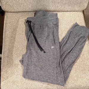 Fabletics Gray Cloud Jersey Joggers with Black Drawstring